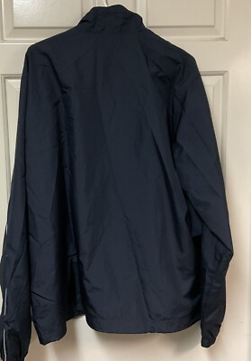 Nike Windbreaker Jacket Men's Navy Blue W/ White Stripe Full Zip