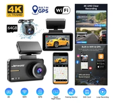 4K UHD Dual Dash Cam with WiFi, GPS, Loop Recording, Parking Mode, Night Vision