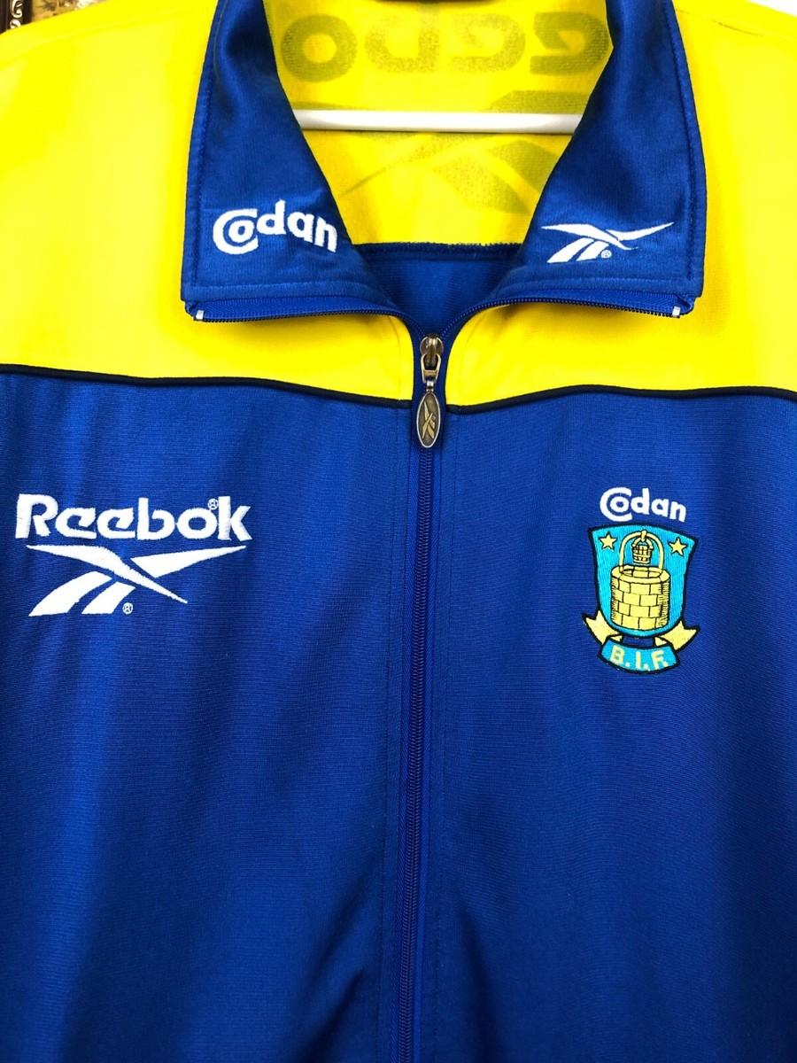 Vintage 90's Reebok Brondby Football Jacket Soccer Track Top Mens