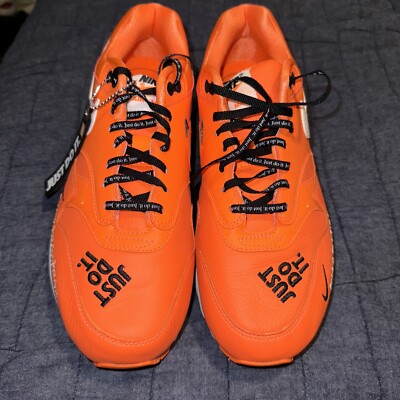 NIKE AIR MAX 1 SE ''JUST DO IT PACK'' TOTAL ORANGE-WHITE SZ 7.5 RARE! [AO1021-800]