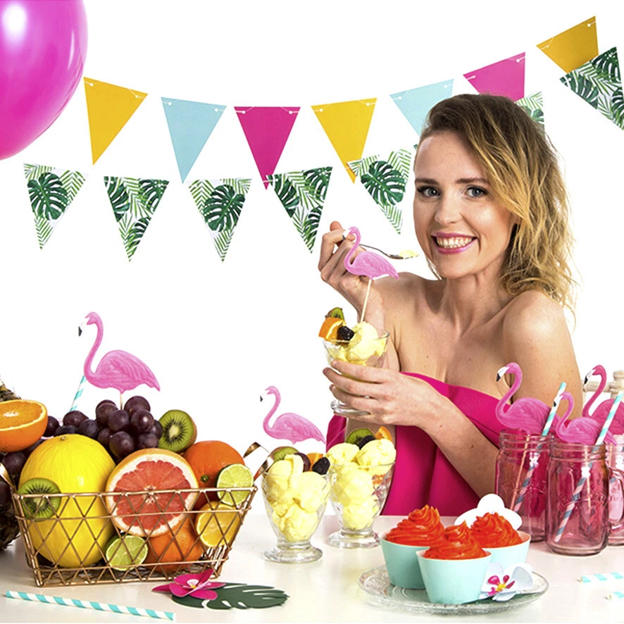 HOJA DE PALMA TROPICAL HÁGALO USTED MISMO BANDERA BUNTING GUIRNALDA Playa Hogar Safari Verano Fiesta del Té Foto 3 de 4