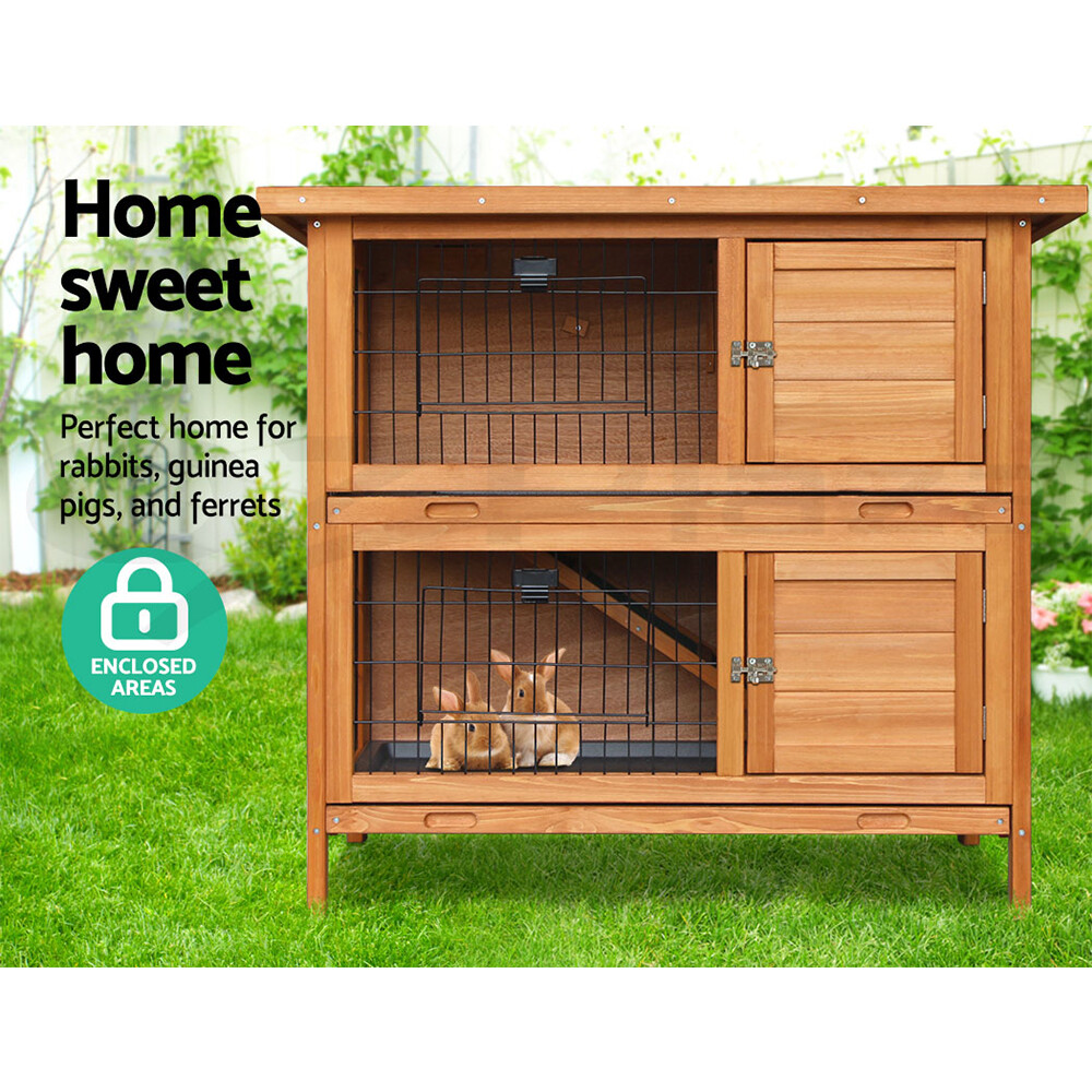 i.Pet Rabbit Hutch Chicken Coop Large Wooden House Run Cage Pet Hutch
