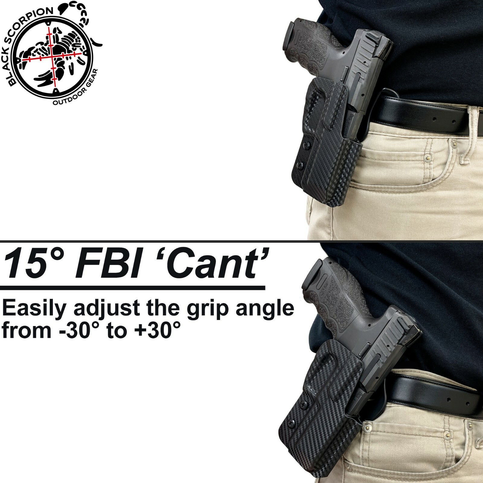 Black Scorpion OWB Paddle Holster For Sig P320 Compact With TLR-7A Light