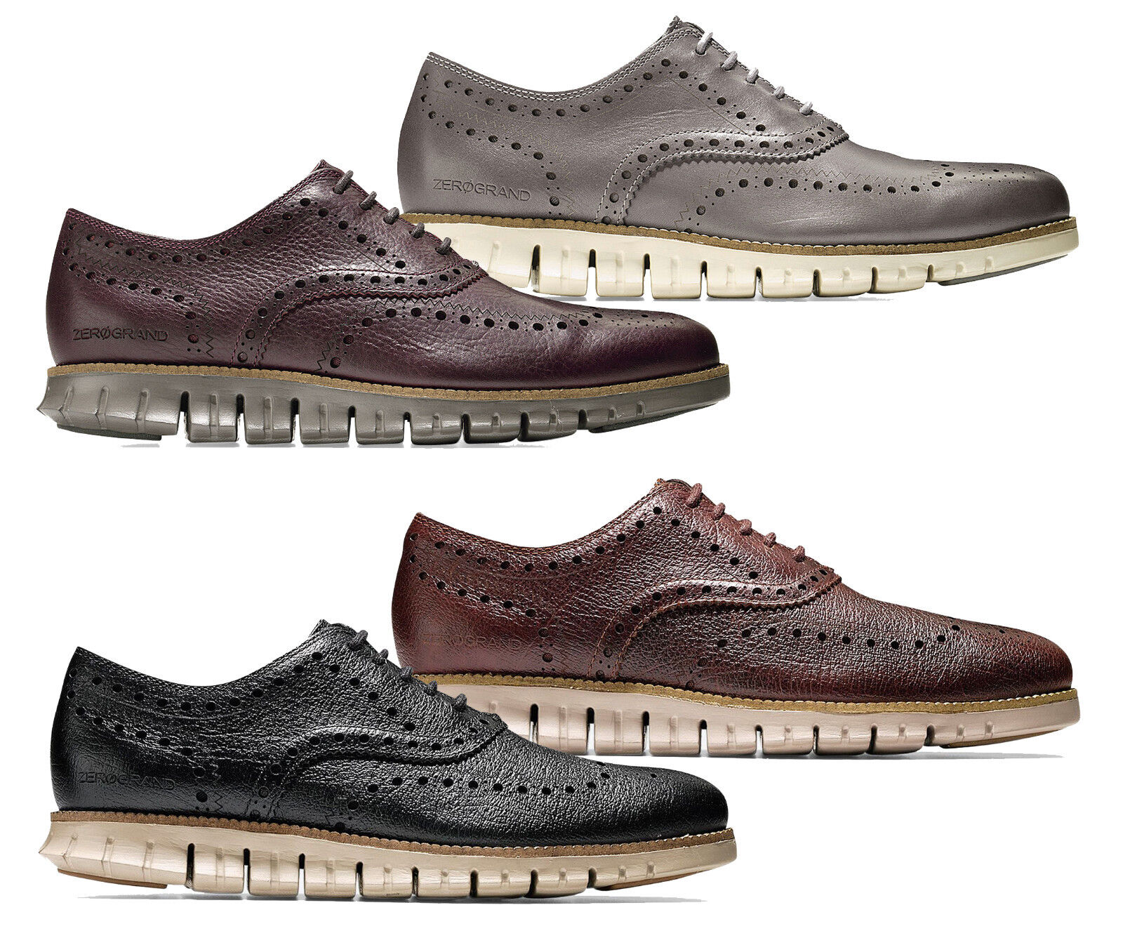 Men Cole Haan Zerogrand Wingtip Oxford Shoes Leather Brogue Oxfords NEW