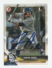 Jawuan Harris Signed 2018 Bowman Draft Card #BD-85 Auto San Diego Padres COA