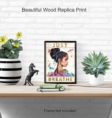 Just Breathe Wall Art for Women - Black Girl Inspirational Quotes Wall Decor - - Picture 5 of 9