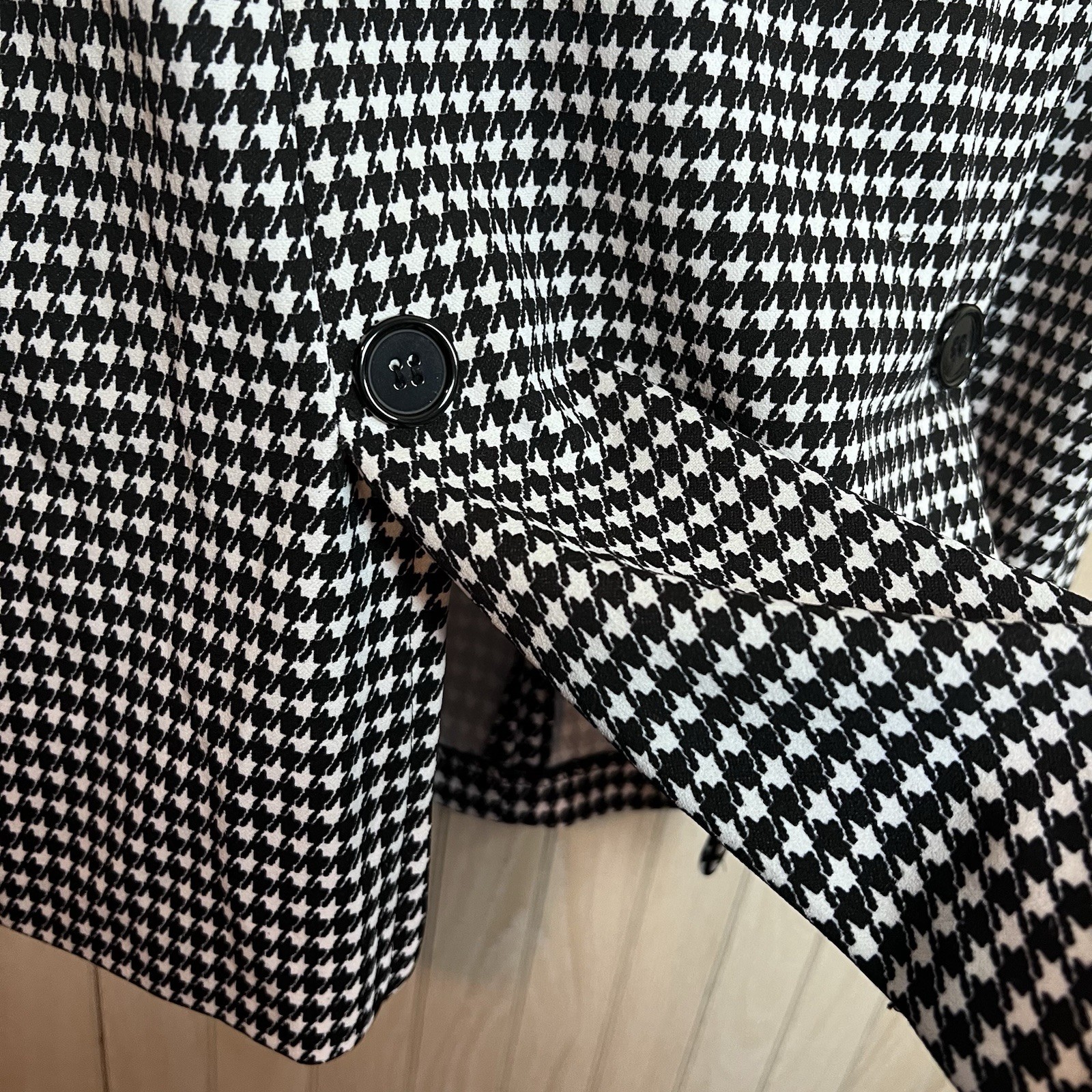 Shelby & Palmer Houndstooth Dress Women’s 8 Short Sleeve Double Breasted Stylish