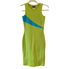 Vintage Gianni Versace Versus Iconic Green Blue Dress Women's size 2 or 24/38