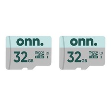 onn. 32GB Class 10 U1 Flash Memory Card 2-Pack