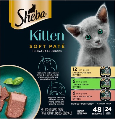 Sheba Perfect Portions Kitten Wet Cat Food Pate Chicken 24 Count (Pack of 1) 