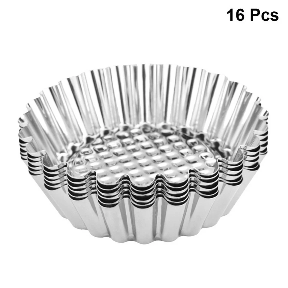 Stampi per crostata di uova in acciaio inossidabile da 16 pezzi Design per - Immagine 2 di 4
