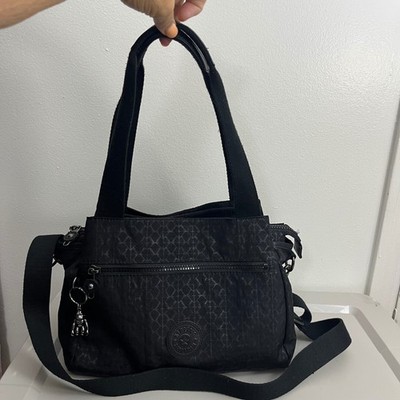 Kipling Elysia Convertible Shoulder Bag Signature Emb Satchel Gorilla Charm