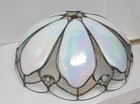 Antique Vintage pearl Iridescent Glass Leaded jeweled Lamp Shade Tiffany Style