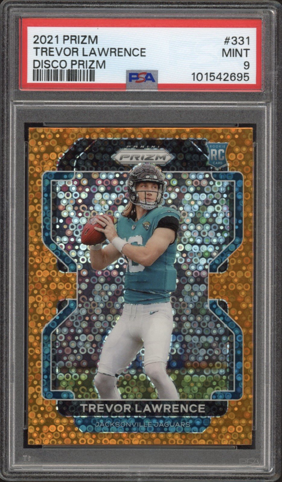 2021 Panini Prizm Trevor Lawrence Disco Prizm Rookie RC #331 PSA 9 Mint