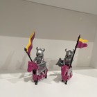 RARE 1993 PLAYMOBIL 2 Medieval Knights Horse Riders w/ Flags, Shields, swords — photo 3