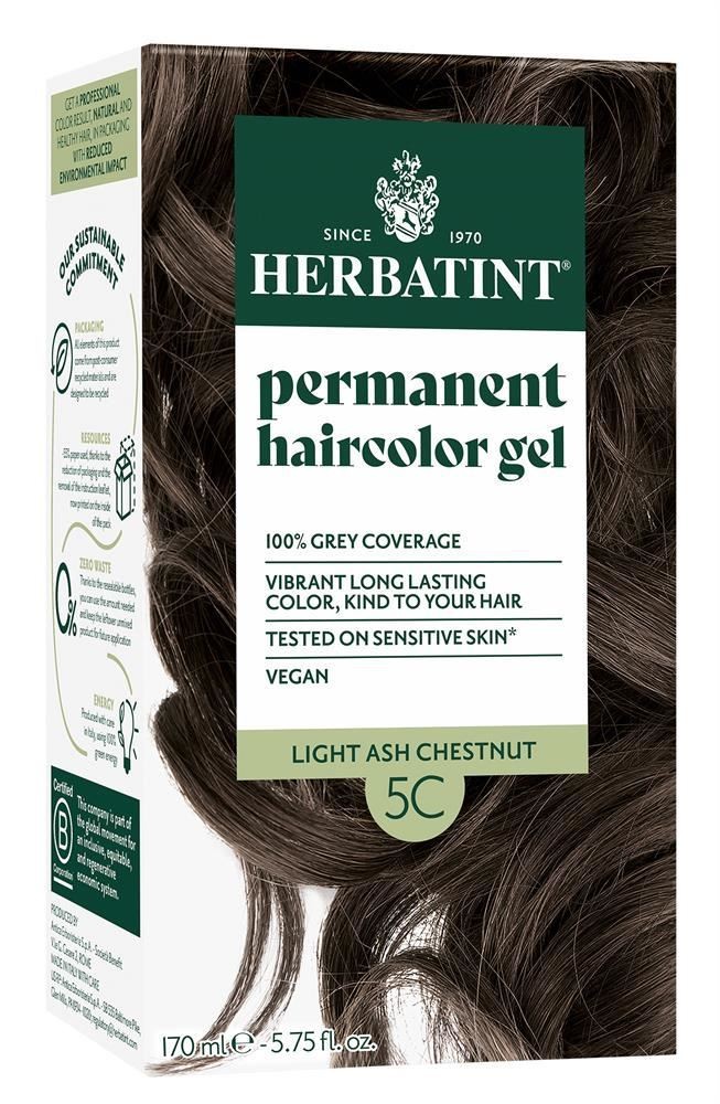 Herbatint (Light Ash Chestnut - 5C) Permanent Hair Colour Gel 150Ml - Image 3