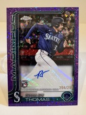2025 Topps Chrome Update Rhylan Thomas Rookie Auto #AC-RT Purple Speckle /299