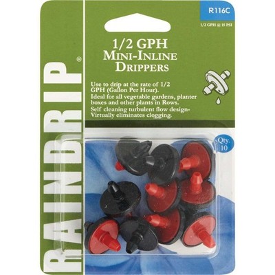 Raindrip R116C 0.5 GPH Mini In line Partially Pressure Compensating Drippers,...
