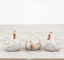 HEN BIRD CHICKEN SET OF 3  Farmyard Small Home Kitchen Decor Ornament H9cm