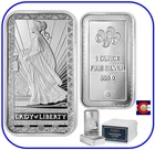 Lady of Liberty PAMP Suisse 1 oz 0.999 Silver Bar -- Mint Tube of 20 Bars