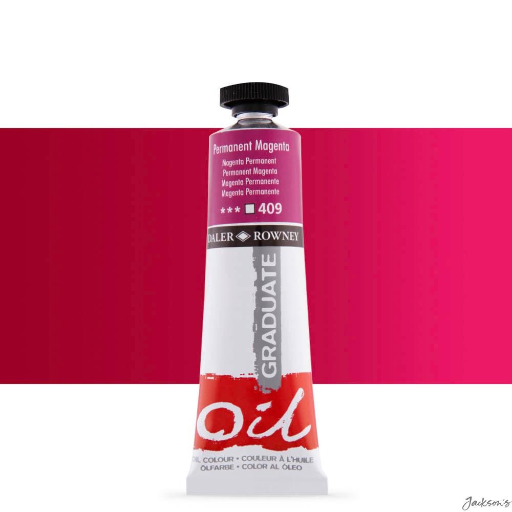 Daler-Rowney Graduate Oil Paint Tube 38ml Permanent Magenta Colour Painting