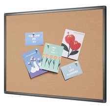 Cork Notice Board, 36 X 24 Inches, Cork Bulletin Board with Black Aluminium F...