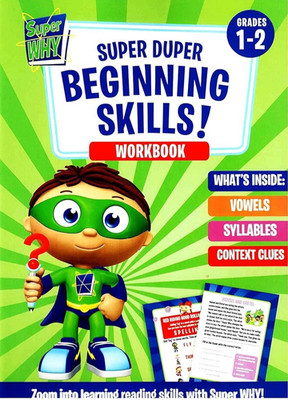 SUPER WHY Super Duper Beginning Skills PBS Kids Kindergarten Workbook Grade 1-2