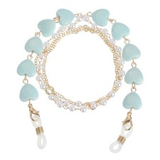 Beads Eyeglass Chain Pearl Glasses Strap Retainer Chain Green Heart