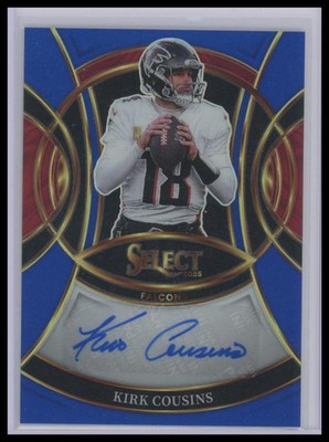 2025 Panini Select #SP-KKC Kirk Cousins Signatures Blue Prizm #/149