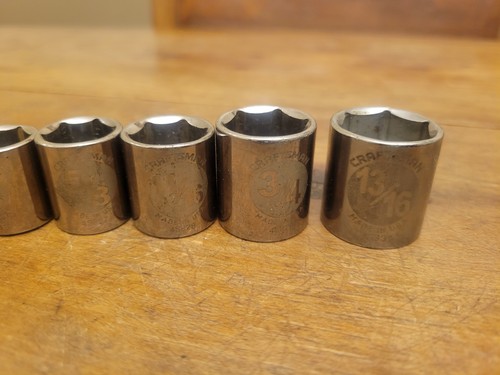 SEARS CRAFTSMAN USA 8 pc SAE Shallow Socket Set, 6 Point  - Picture 2 of 4