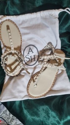 ASH Damen Leder Sandalen mit Nieten Beige/ creme Gr.36 Neu mit Originalkarton