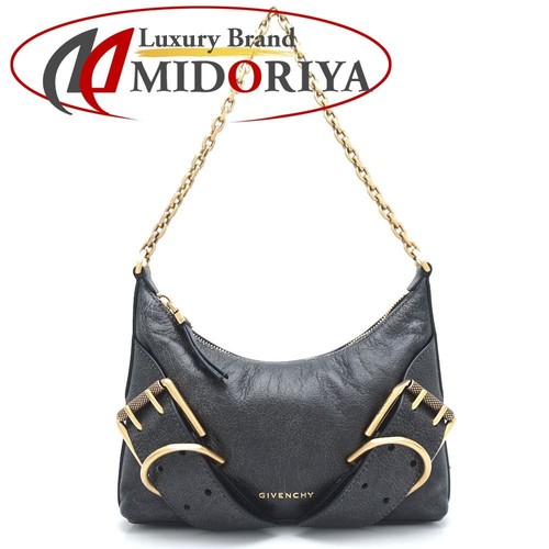 Givenchy Mini Chain Shoulder Bag Calf Leather Black Vintage Women From Japan