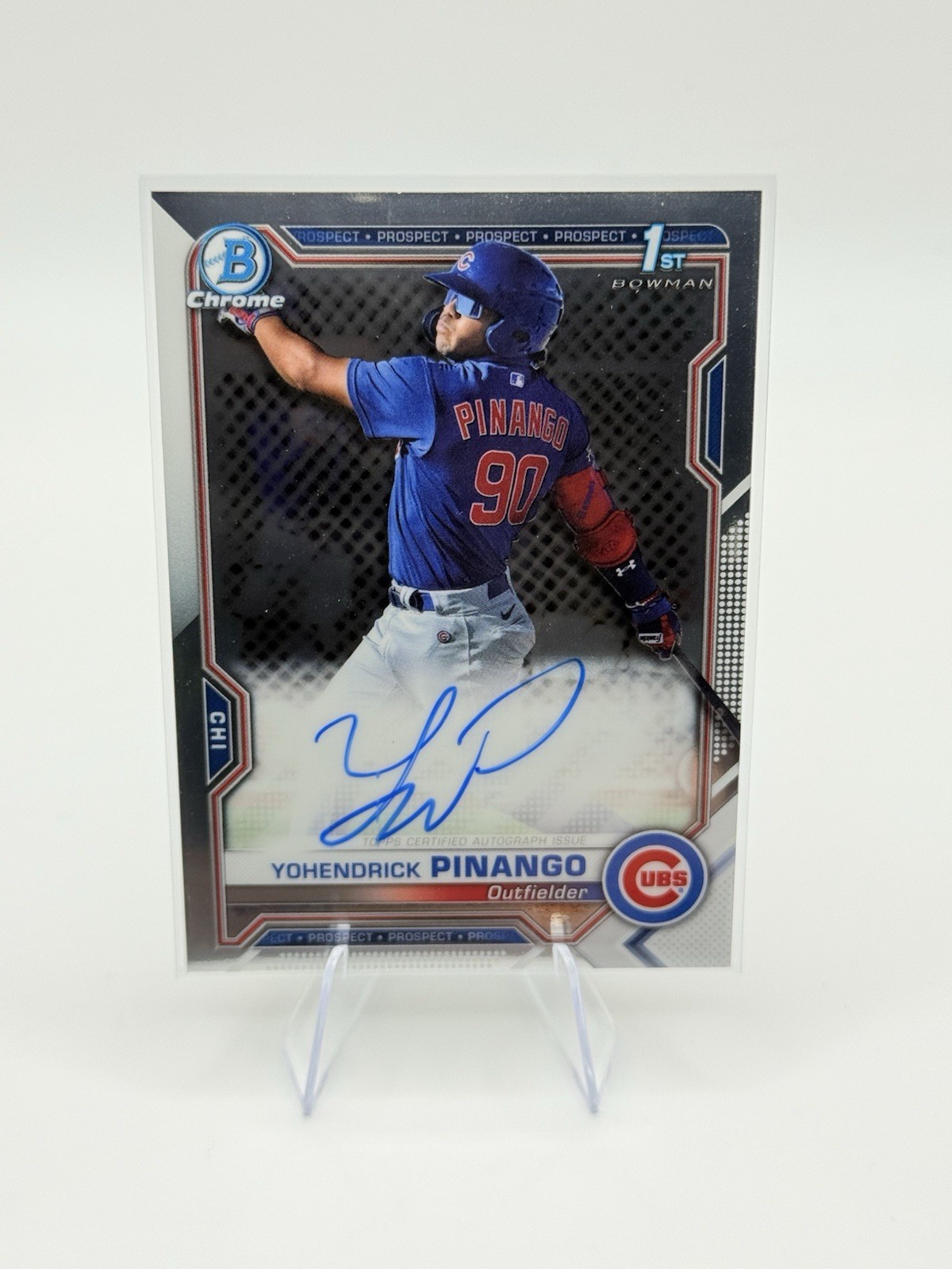 2021 Bowman Chrome Yohendrick Pinango Auto 1st #CPA-YP Chicago Cubs Blue Jays