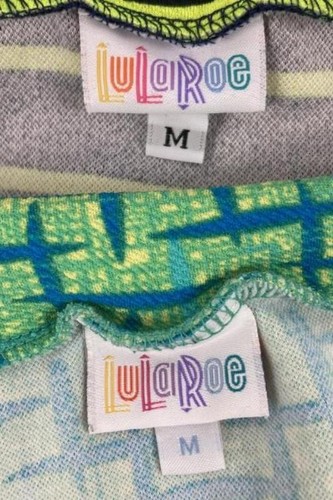 Lot of 2 LuLaRoe Cassie Medium Neon Striped Pencil Skirts - Very Good Condition - Picture 5 of 5