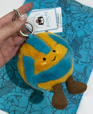 NWT Jellycat Volleyball Bag Charm Plush Keychain Cute Sports Collectible Gift