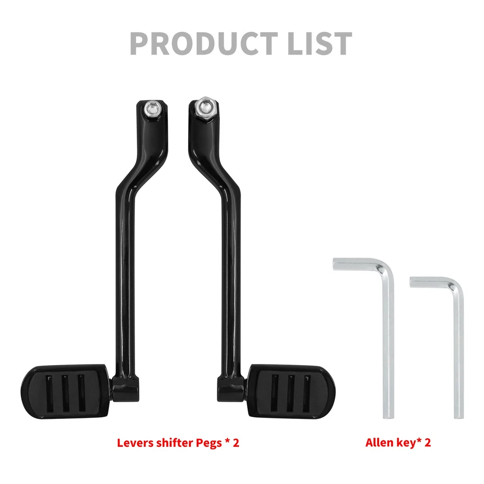 Clavijas de cambio negras del talón de la palanca de cambios con palancas para Harley Touring Road Glide Foto 2 de 4