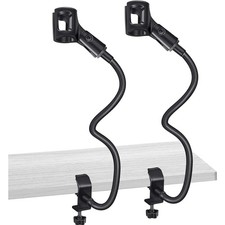 2 Sets Gooseneck Mic Stand 13 Inch Microphone Stand Flexible Gooseneck Deskto...