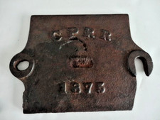 Antique 1875 Central Pacific Railroad CPRR Cast Iron Journal Box Cover