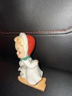 Vtg UCAGCO Ceramic Christmas Girl Ski Dog Japan — photo 2