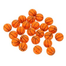 30Pcs Sports Ball Beads 12mm Silicone Round Spacer Focal Beads Rubber Loose