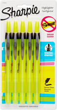 1740822 Accent Retractable Highlighter, Chisel Tip, Fluorescent Yellow, 5-Count
