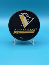 Vintage Pittsburgh Penguins Hockey Puck Vegum Official Made In Slovakia