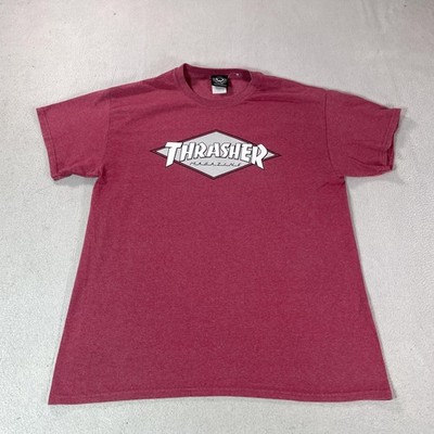 Thrasher Shirt Mens Large Red Magazine Logo Graphic Tee Skateboard Top Rock Roll
