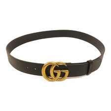 GUCCI GG GHW GG Marmont Belt 115cm 397660 Calfskin Leather Black