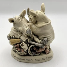 Signed Harmony Kingdom Nose Bleed Rhinos Revenge on Hunters Made in UK 3302/5000
