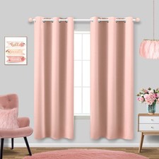 Blush Pink Curtains 42x63 Inches Long for Dining Room 2 Panels Blackout Room ...