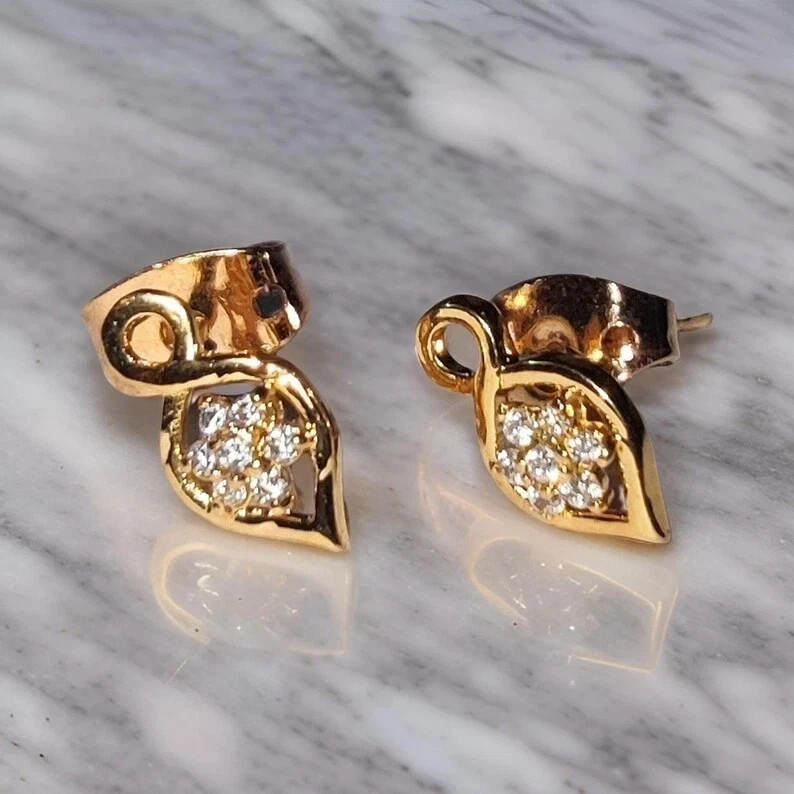 2Ct Round LabCreated Diamond Womens Stud Earring 14K Yellow Gold Plated