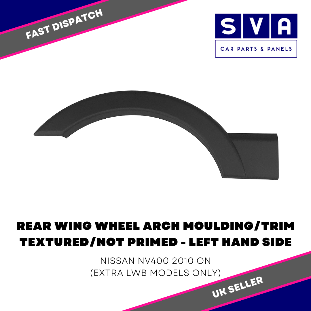 For Nissan Nv400 2010> Rear Wing Wheel Arch Moulding/Trim Black Jumbo Only- Left