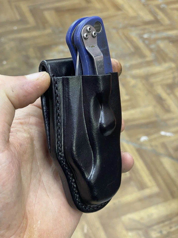 Funda vertical moldeada / funda de cuero para spyderco paramilitar 2 Foto 4 de 4