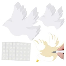  100 Pcs Dove Paper Cutouts 5.5" 3.5" Classroom Bulletin Board Accents Pigeon
